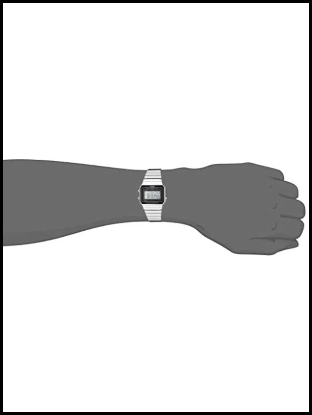 Casio Vintage Digital Watch Ultra Slim Stainless Steel Bracelet Retro Square
